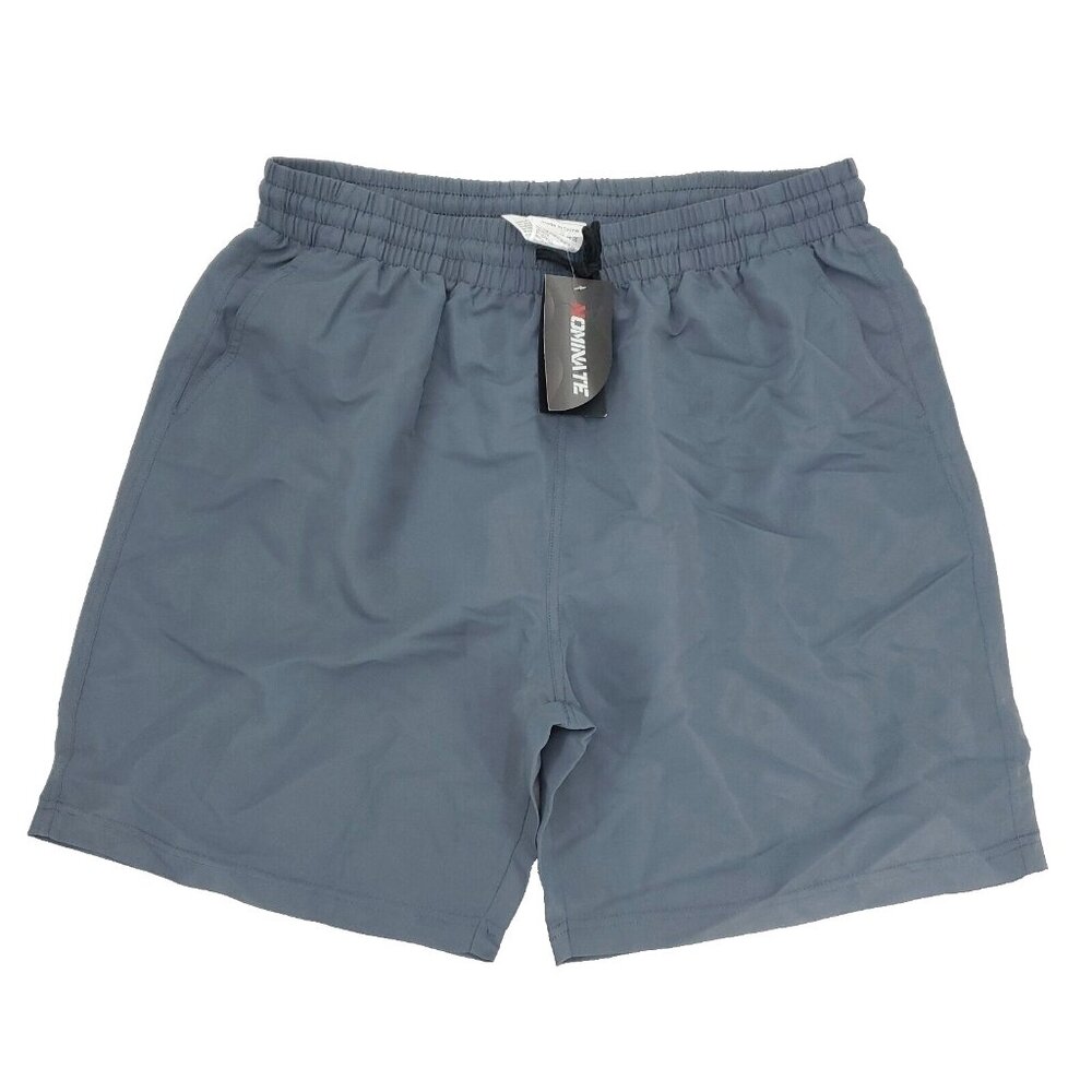 Nominate Swim Trunks Mens Large Gray Elastic Waist Mesh Lined Drawstring